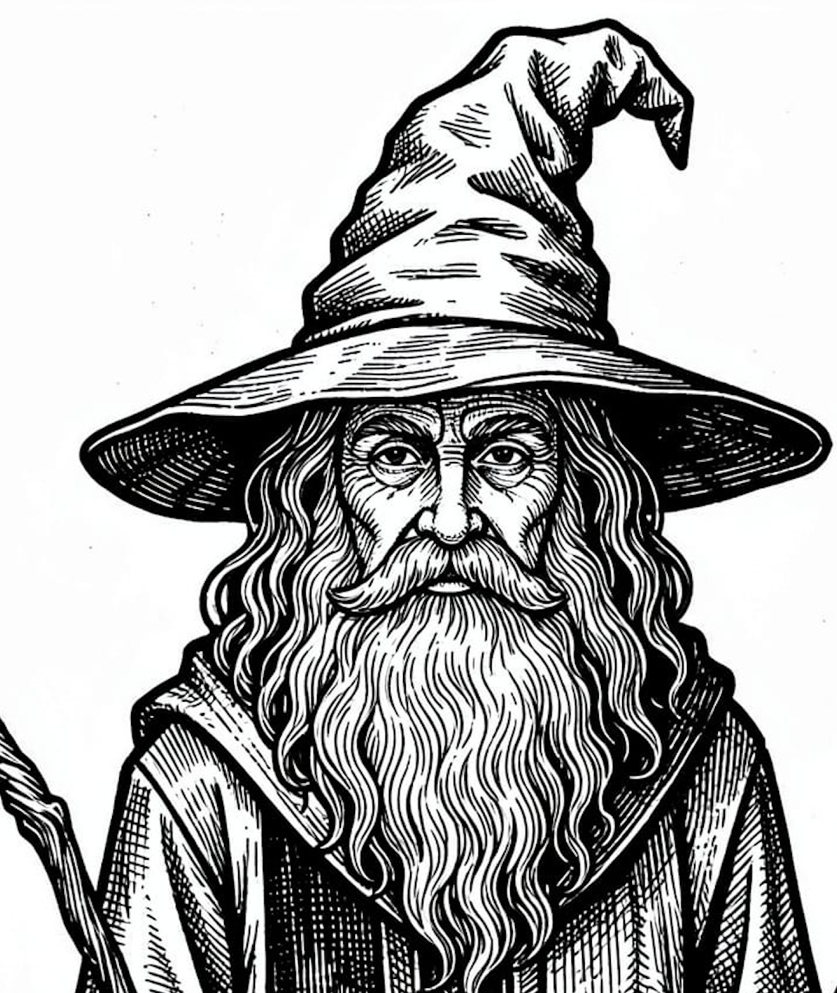 Wizard with staff